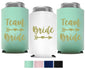 Bride and Team Bride Bachelorette Party Can Coolers, Set of 12 White and Blush Pink Beer Can Coolies, Perfect Bachelorette Party Decorations and as Brides Maid Gifts (Blush Pink)