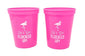 Let's Get Flocked UP or Let's Flamingle! Set of 12 Pink and White 16oz Stadium Cups, Perfect for Birthday Party, Bachelorette Party, and Bridal Showers (Let's Get Flocked UP)