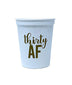 Thirty AF, 30 AF, 30th Birthday Party Cups 1"Talk Thirty to Me" Button, Set of 12, 16oz White and Gold 30th Birthday Stadium Cups, Perfect for Birthday Parties, Birthday Decorations