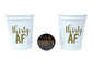 Thirty AF, 30 AF, 30th Birthday Party Cups 1"Talk Thirty to Me" Button, Set of 12, 16oz White and Gold 30th Birthday Stadium Cups, Perfect for Birthday Parties, Birthday Decorations