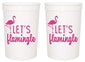 Let's Flamingle! Set of 12 Pink or White 16oz Stadium Cups, Flamingo Party Supplies Perfect for Birthday Party, Bachelorette Party, and Bridal Showers (White)