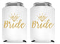 Bride and Groom Can Coolers, Set of 2, 1 White and 1 Black Beer Can Coolies, Cute Wedding Gifts, Novelty Can Cooler, Perfect Engagement or Anniversary Gift, Bridal Shower Gift