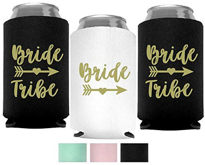 Bride Tribe Can Coolers for Bachelorette Party, Set of 12 Beer Can Coolies, Perfect Bachelorette Party Decorations and as Brides Maid Gifts