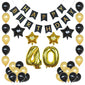 40th Birthday Decorations, Birthday Balloons 40th Birthday, Black and Gold Forty Balloon Set, Perfect 40th Birthday Supplies for Men and Women