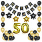 50th Birthday Decorations, Birthday Balloons 50th Birthday, Black and Gold Fifty Balloon Set, Perfect 50th Birthday Supplies for Men and Women