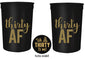 Thirty AF, 30 AF, 30th Birthday Party Cups 1"Talk Thirty to Me" Button, Set of 12, 16oz White and Gold 30th Birthday Stadium Cups, Perfect for Birthday Parties, Birthday Decorations