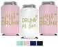 Drunk In Love and Just Drunk Bachelorette Party Can Coolers, Set of 12 White and Mint Green Beer Can Coolies, Perfect Bachelorette Party Decorations and Brides Maid Gifts (Mint Green)