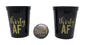 Thirty AF, 30 AF, 30th Birthday Party Cups 1"Talk Thirty to Me" Button, Set of 12, 16oz White and Gold 30th Birthday Stadium Cups, Perfect for Birthday Parties, Birthday Decorations