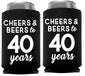 Cheers & Beers to 50 Years Can Coolers, 50th Birthday Party Coolies, Set of 12, Black and White Thirtieth Birthday Cup Coolers, Perfect for Birthday Parties, Birthday Decorations (50 Years)