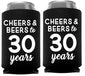 Cheers & Beers to 50 Years Can Coolers, 50th Birthday Party Coolies, Set of 12, Black and White Thirtieth Birthday Cup Coolers, Perfect for Birthday Parties, Birthday Decorations (50 Years)