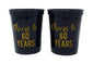 Cheers to 50 Years, 50th Birthday Party Cups, Set of 12, 16oz Black and Gold Stadium 50th Birthday Cups, Perfect for Birthday Parties, Birthday Decorations (50 Years)